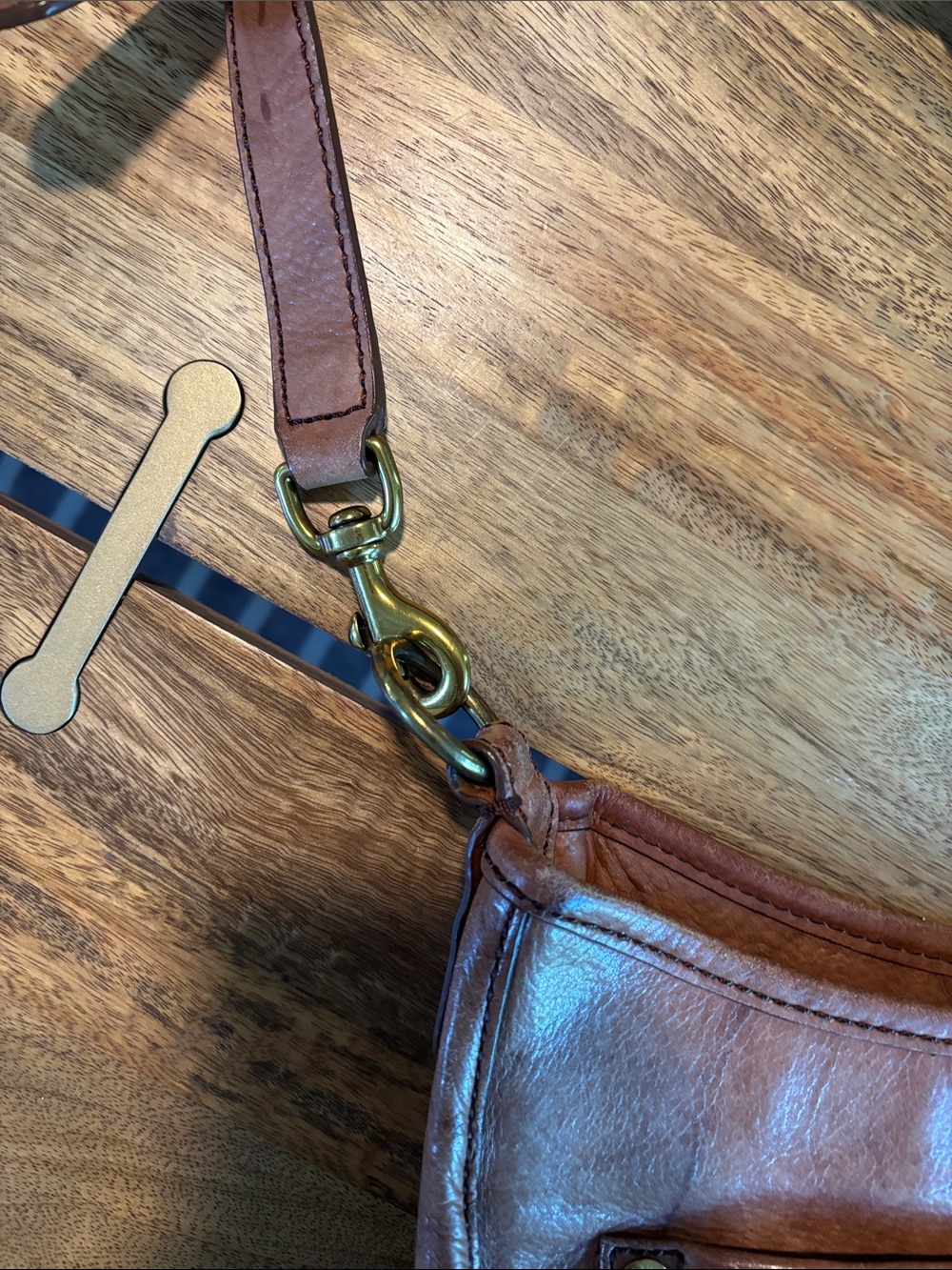 Frye Chestnut Brown Leather Shoulder Crossbody - Picture 6 of 12
